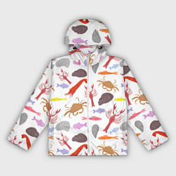 Ветровка с капюшоном женская Морской пейзаж, цвет: 3D-белый