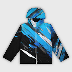 Ветровка с капюшоном женская Black blue white, цвет: 3D-белый
