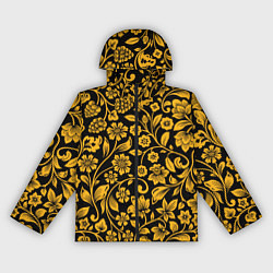 Ветровка с капюшоном женская Золотая хохлома, цвет: 3D-черный