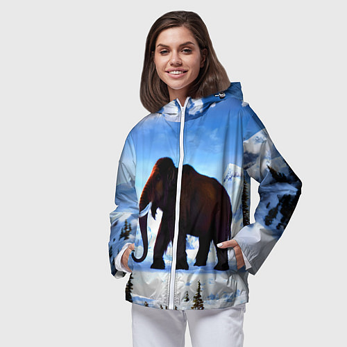 Женская ветровка Мамонт ледникового периода / 3D-Белый – фото 3