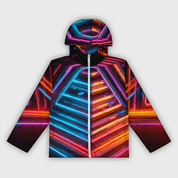 Ветровка с капюшоном женская Неоновые трубы, цвет: 3D-белый