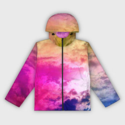 Ветровка с капюшоном женская Разноцветное небо, цвет: 3D-черный