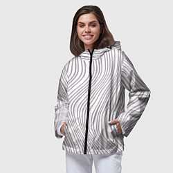 Ветровка с капюшоном женская Кривые линии, цвет: 3D-черный — фото 2
