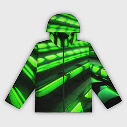 Ветровка с капюшоном женская Green neon abstract, цвет: 3D-черный