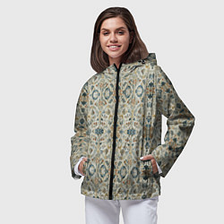 Ветровка с капюшоном женская Царские узоры, цвет: 3D-черный — фото 2