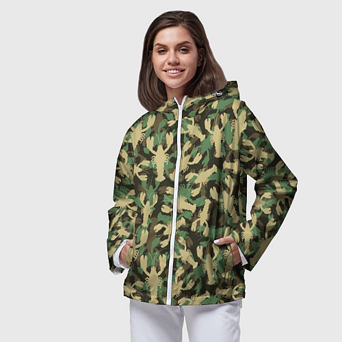Женская ветровка Камуфляж из раков / 3D-Белый – фото 3