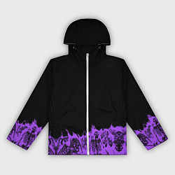 Ветровка с капюшоном женская Скелеты в неоновом огне, цвет: 3D-белый