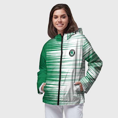 Женская ветровка Skoda sign Шкода / 3D-Черный – фото 3