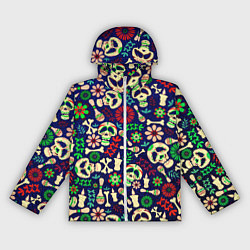 Ветровка с капюшоном женская Мексиканский карнавал - Carnaval Mexicano, цвет: 3D-белый