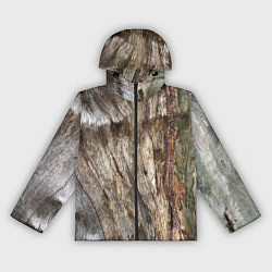 Ветровка с капюшоном женская Текстура коры дерева платана, цвет: 3D-черный