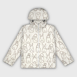 Женская ветровка Хвостики зайчиков - паттерн на молочном