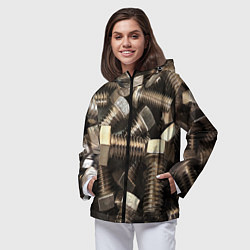 Ветровка с капюшоном женская Болты, цвет: 3D-черный — фото 2