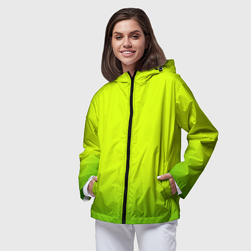Женская ветровка Сочный лимон градиент / 3D-Черный – фото 3
