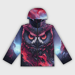 Ветровка с капюшоном женская Сова взгляд краска, цвет: 3D-черный