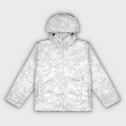 Ветровка с капюшоном женская Цветочный принт серый, цвет: 3D-белый