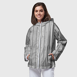 Ветровка с капюшоном женская Серые доски, цвет: 3D-белый — фото 2