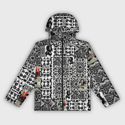 Ветровка с капюшоном женская Орнамент древних цивилизаций, цвет: 3D-черный