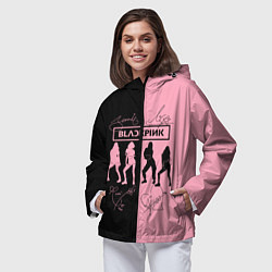 Ветровка с капюшоном женская Blackpink силуэт девушек, цвет: 3D-черный — фото 2