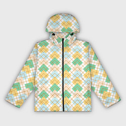 Ветровка с капюшоном женская Ромбический узор, цвет: 3D-черный