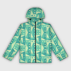 Ветровка с капюшоном женская Green geometry, цвет: 3D-черный
