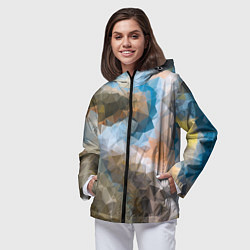 Ветровка с капюшоном женская Spirit pattern, цвет: 3D-черный — фото 2