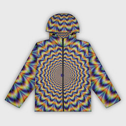 Ветровка с капюшоном женская Гипнотический рисунок, цвет: 3D-черный