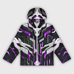 Ветровка с капюшоном женская Кибер Броня Фиолетовая, цвет: 3D-белый