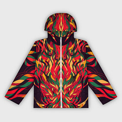 Ветровка с капюшоном женская Пожар в джунглях, цвет: 3D-белый