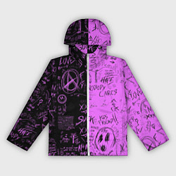 Ветровка с капюшоном женская Dead inside purple black, цвет: 3D-белый