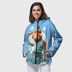 Ветровка с капюшоном женская Карасьь из Фортнайт, цвет: 3D-черный — фото 2