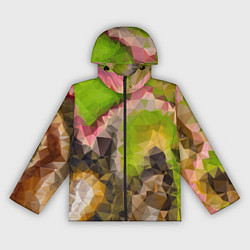 Ветровка с капюшоном женская Green brown pattern, цвет: 3D-черный