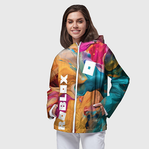 Женская ветровка Roblox Logo Color / 3D-Белый – фото 3