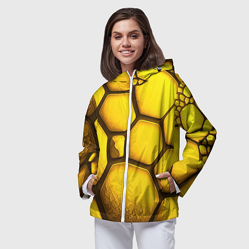 Женская ветровка Желтые объемные плиты / 3D-Белый – фото 3