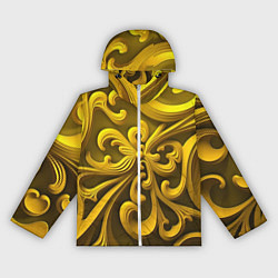 Ветровка с капюшоном женская Желтый объемный узор, цвет: 3D-белый