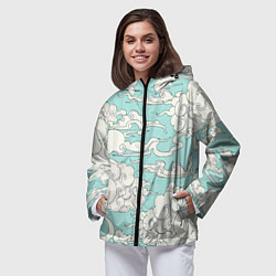 Ветровка с капюшоном женская Fly clouds, цвет: 3D-черный — фото 2