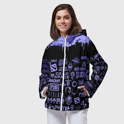 Женская ветровка Games pattern / 3D-Белый – фото 3