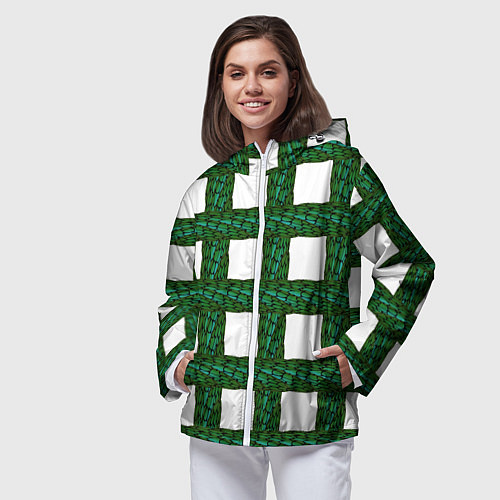 Женская ветровка Зеленые змейки / 3D-Белый – фото 3