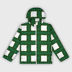 Ветровка с капюшоном женская Зеленые змейки, цвет: 3D-белый