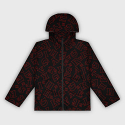 Ветровка с капюшоном женская Паттерн очень странные дела, цвет: 3D-черный