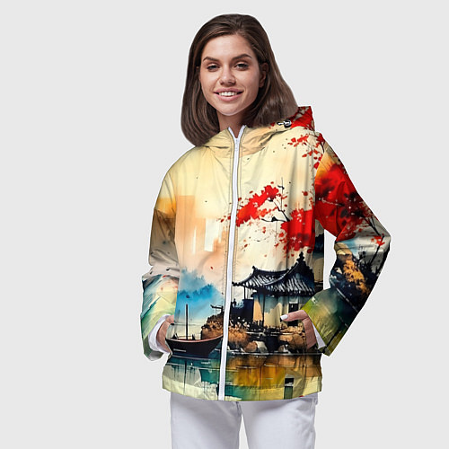 Женская ветровка Краски природы / 3D-Белый – фото 3