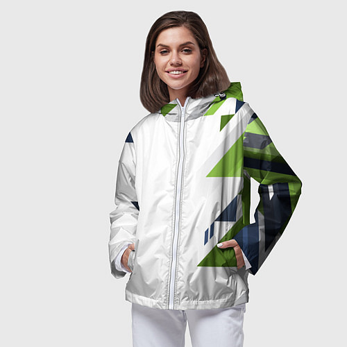 Женская ветровка Геометрическая абстракция вектор / 3D-Белый – фото 3