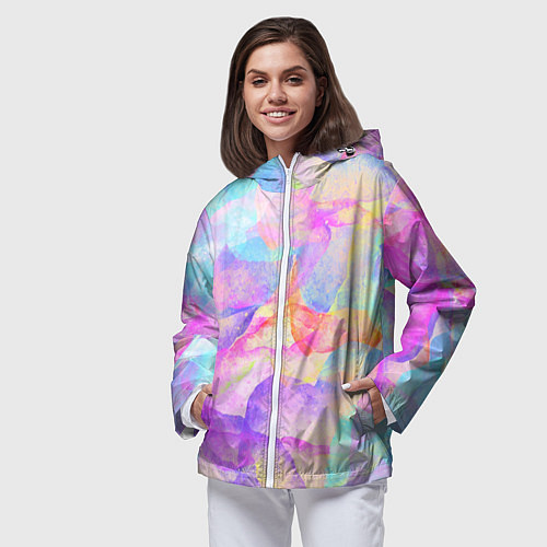Женская ветровка Магическая абстракция узор / 3D-Белый – фото 3