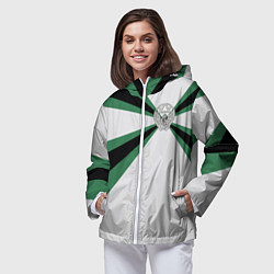 Ветровка с капюшоном женская Железнодорожные войска, цвет: 3D-белый — фото 2