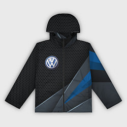 Ветровка с капюшоном женская Фольцваген - синяя броня, цвет: 3D-черный