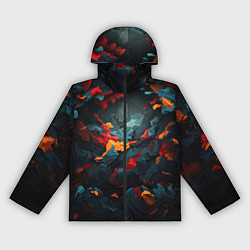 Ветровка с капюшоном женская Мрачный камуфляж, цвет: 3D-черный