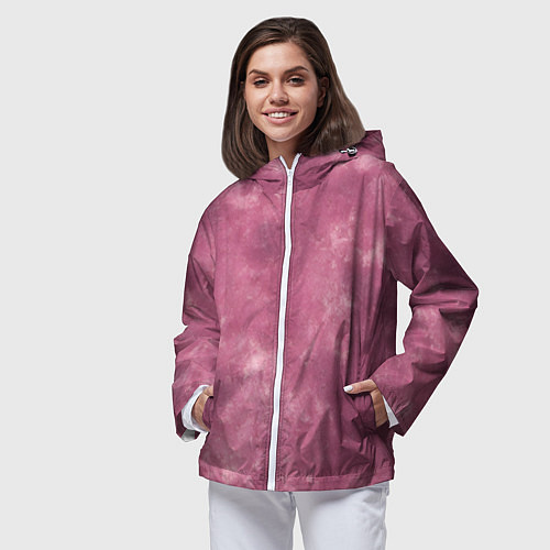 Женская ветровка Текстура родонита / 3D-Белый – фото 3