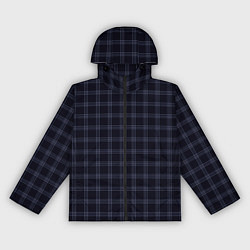Ветровка с капюшоном женская Тёмно-синий клетчатый, цвет: 3D-черный