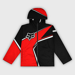 Ветровка с капюшоном женская Fox мотокросс - красный, цвет: 3D-черный