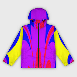 Ветровка с капюшоном женская Яркий цветной мотив, цвет: 3D-черный
