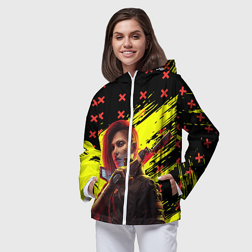 Женская ветровка Cyberpunk 2077 Phantom Liberty / 3D-Белый – фото 3